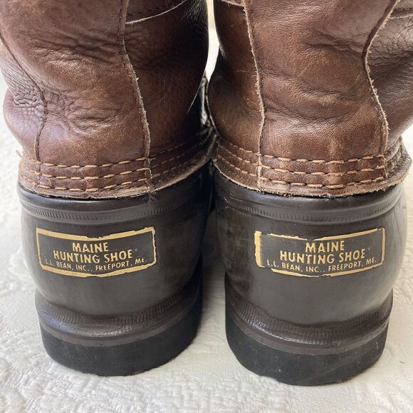 LL Bean Gore-Tex Boots Men 9 Brown Vintage Insulated Maine Hunting Shoe Winter - Picture 8 of 16